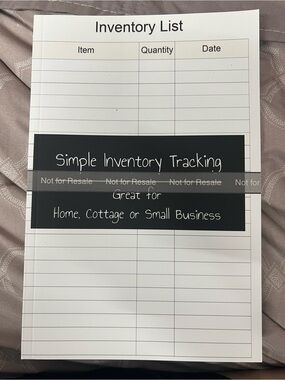 Simple Inventory Tracking Notebook - Black & White